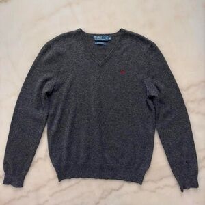 Polo Ralph Lauren 100% Lambswool V-Neck Knit Sweater
